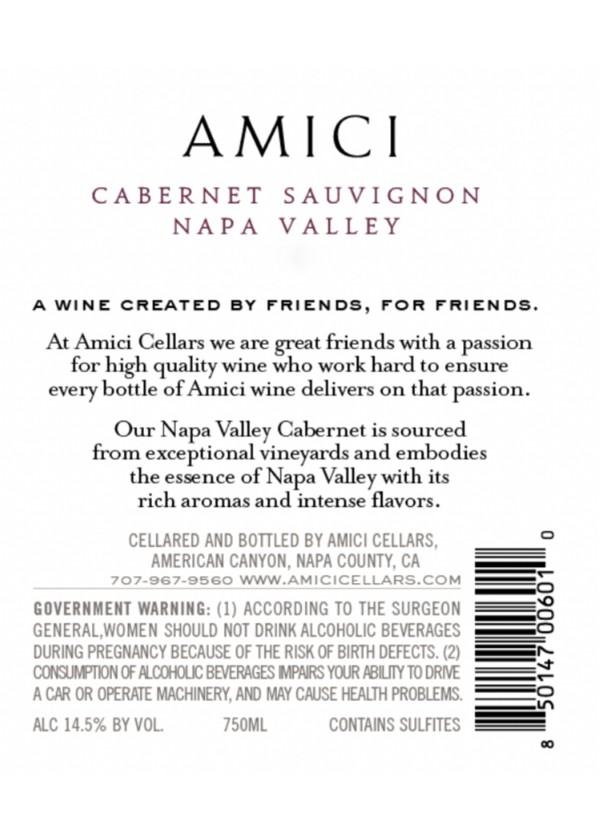 Amici Cabernet Sauvignon Napa, 2021 - Image 2