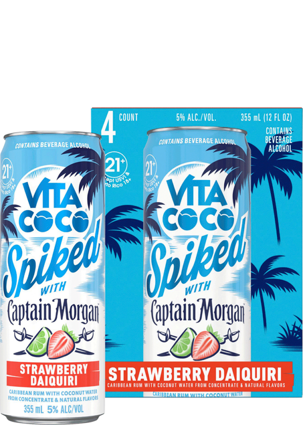 Vita Coco Spiked Capt Morgan Strawberry Daiquiri