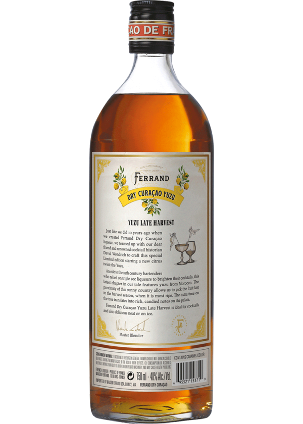 Ferrand Dry Curacao Yuzu Late Harvest Triple Sec Liqueur - Image 2