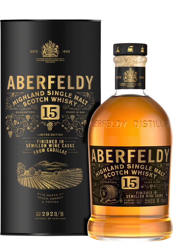 Aberfeldy 15 Year Single Malt Cadillac Sweet White Wine Cask Finished