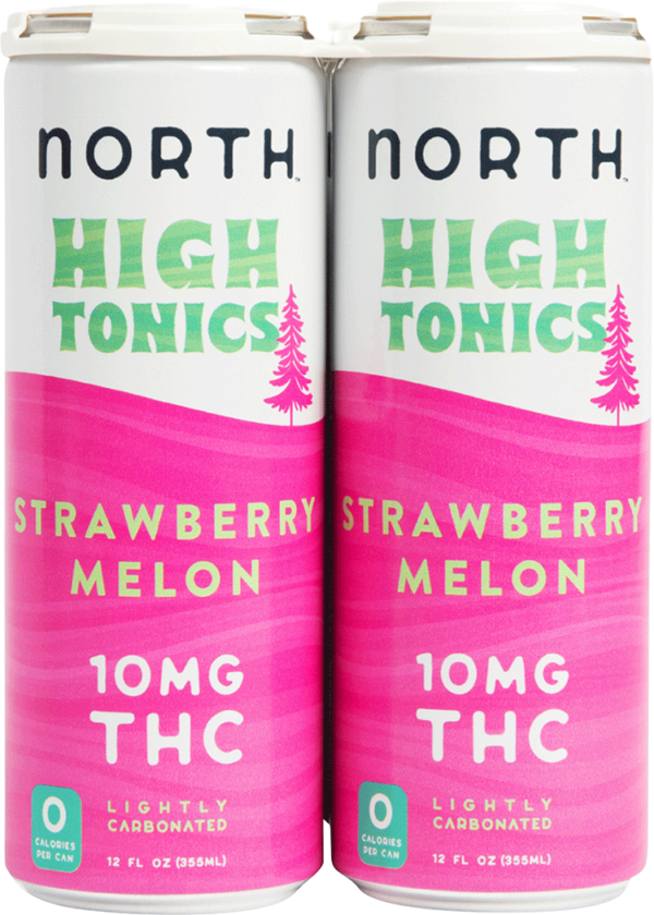 High Tonics THC 10mg Strawberry Melon Seltzer